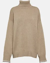 Brunello Cucinelli Pullover in misto lana, cashmere e seta Beige