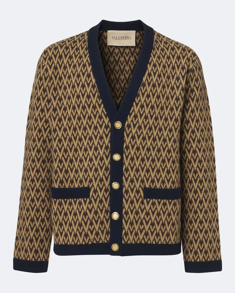 Valentino Garavani Cardigan Toute La V in lana jacquard Multicolore
