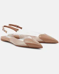 Alaïa Alaïa Ballerine slingback Le Cœur in vernice e PU Beige