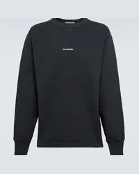 Acne Studios Pullover in pile di cotone con logo Nero