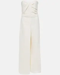 Safiyaa Bridal - Jumpsuit Remi con drappeggi Bianco