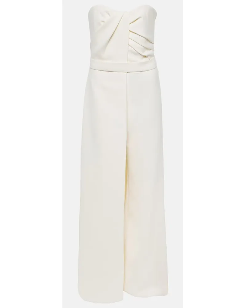 Safiyaa Bridal - Jumpsuit Remi con drappeggi Bianco