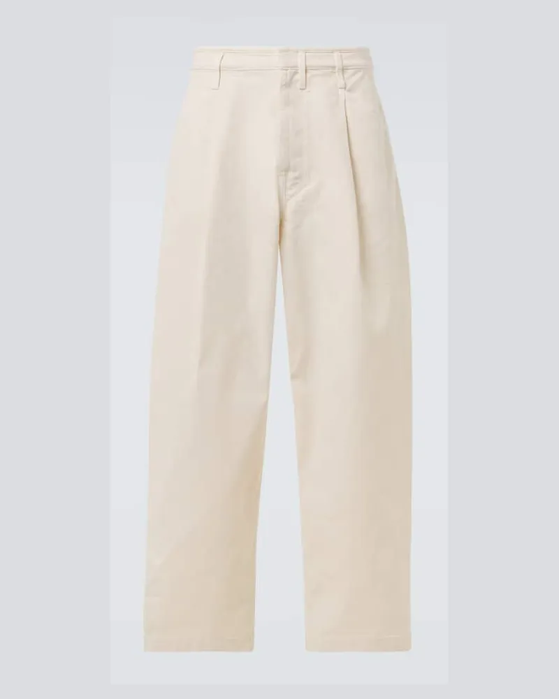 Christophe Lemaire Pantaloni a gamba larga in cotone Bianco