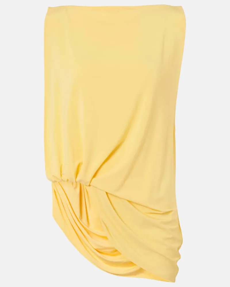Jacquemus Top Peplo in jersey con ruches Giallo