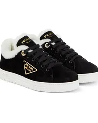 Prada Sneakers in suede Nero