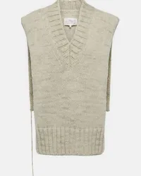 Maison Margiela Gilet in alpaca, cotone e lana Verde