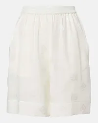 Dolce & Gabbana Shorts in jacquard di seta DG Bianco