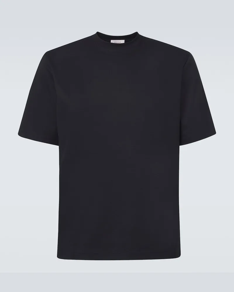 AGNONA T-shirt in jersey di cotone Nero