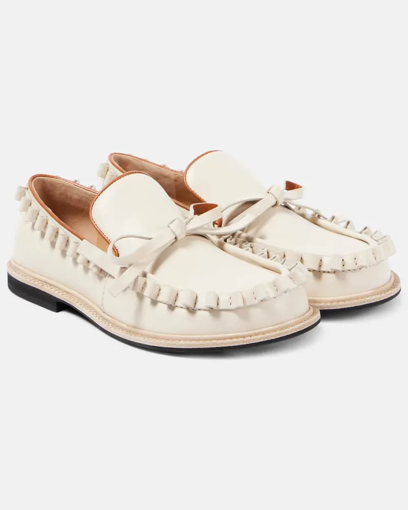 J.W.Anderson Mocassini in pelle con balze Bianco