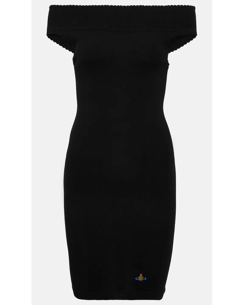 Vivienne Westwood Miniabito Valentina con scollo bardot Nero