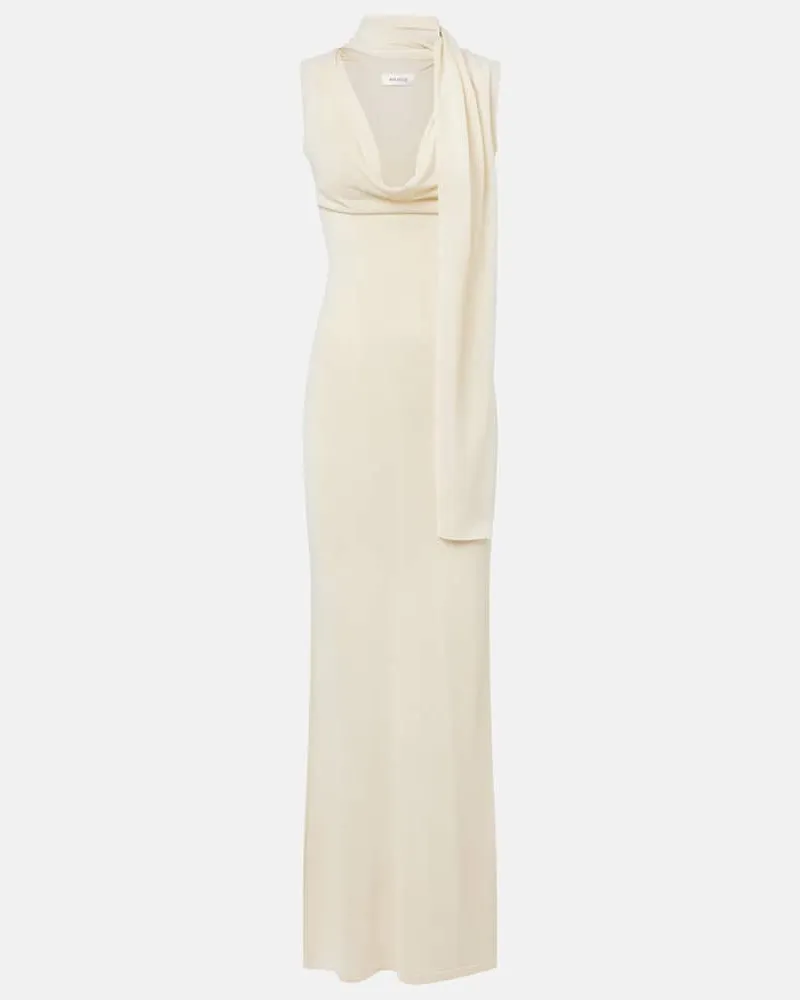 Aya Muse Abito lungo con foulard Bianco