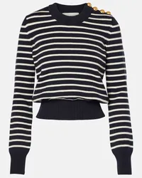 AMI Paris Pullover Sailor in cotone e lana Blu