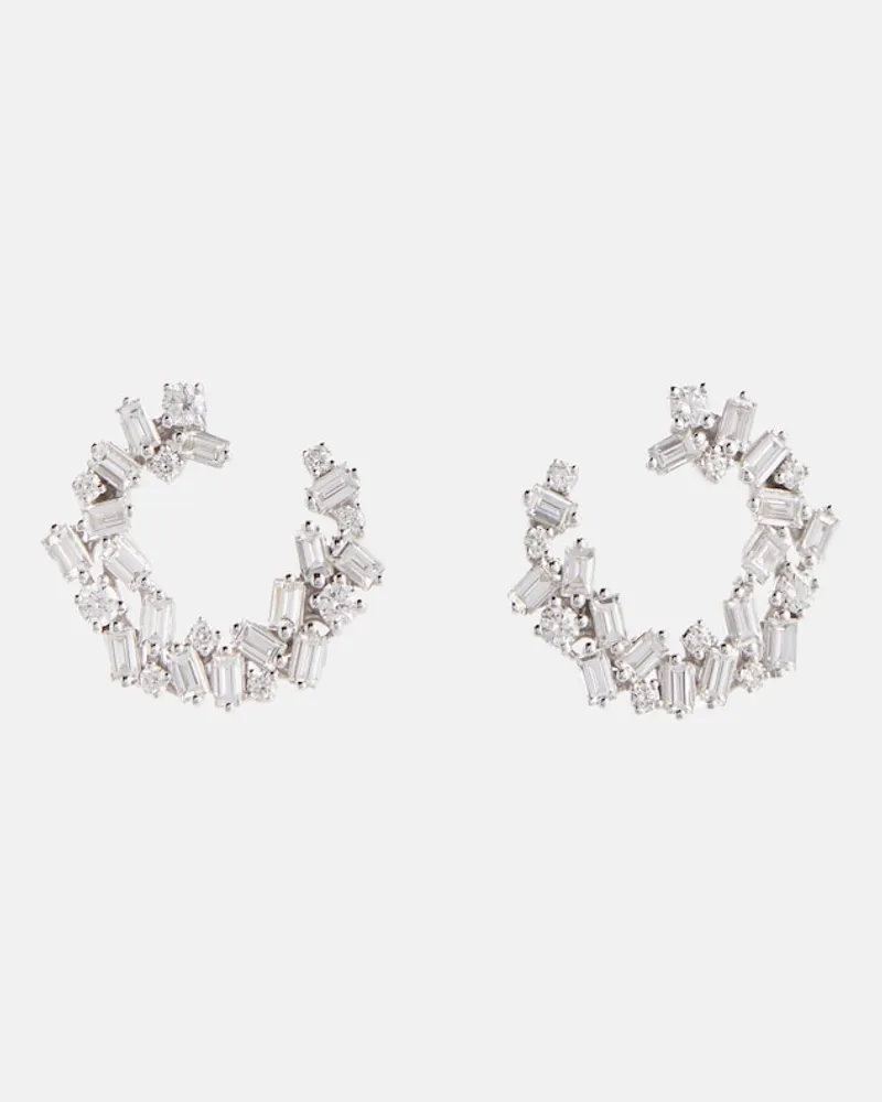 Suzanne Kalan Orecchini Fireworks in oro bianco 18kt con diamanti Bianco