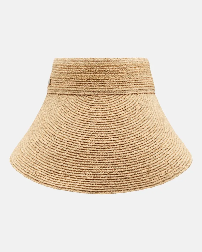 Chloé ChloÃ© Visiera in rafia con seta Multicolore