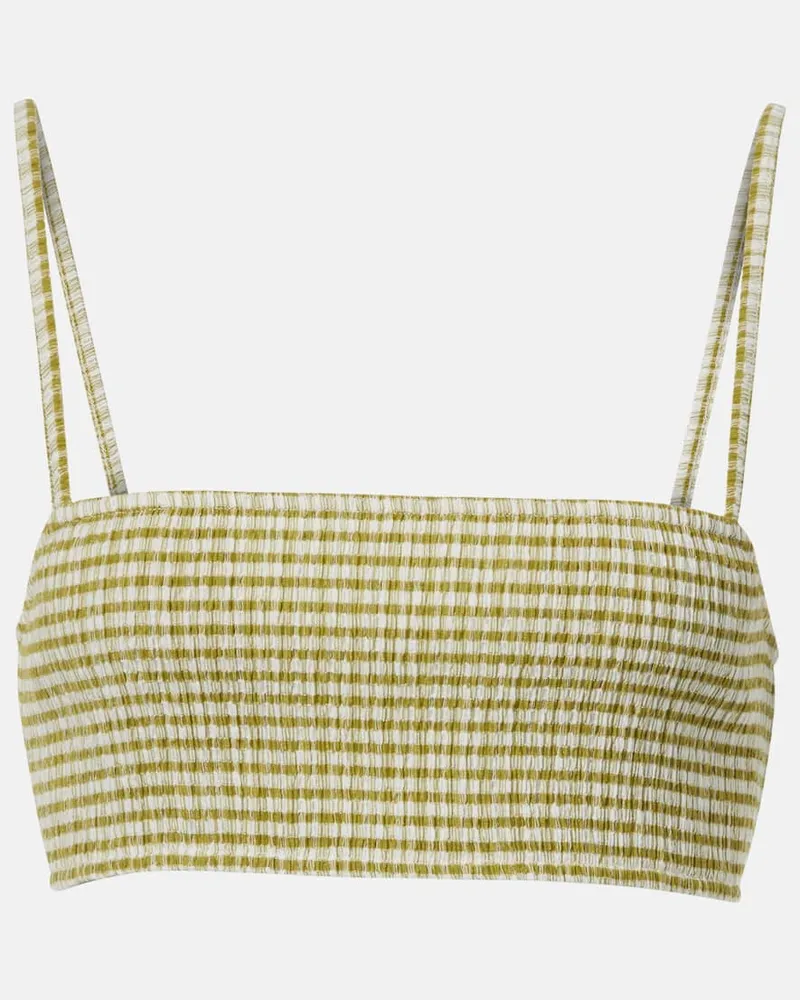 Vince Top bralette a quadri Verde