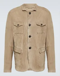 Giorgio Armani Camicia in suede Beige