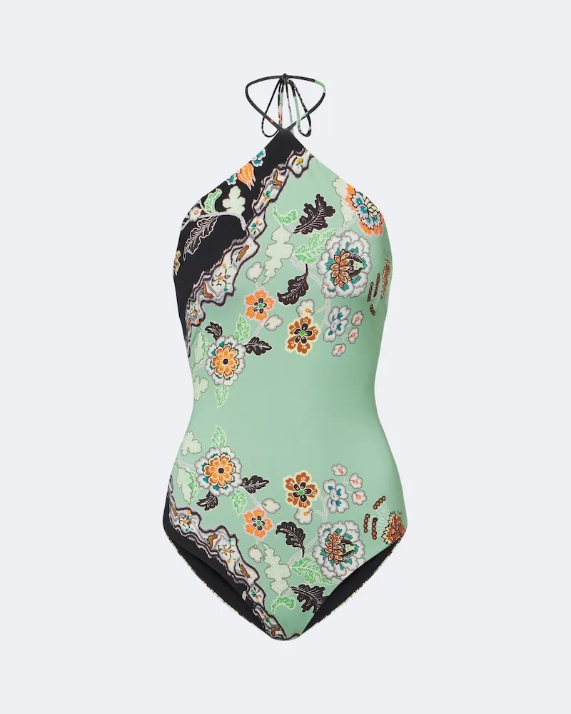 Roberto Cavalli Costume intero con stampa floreale Verde