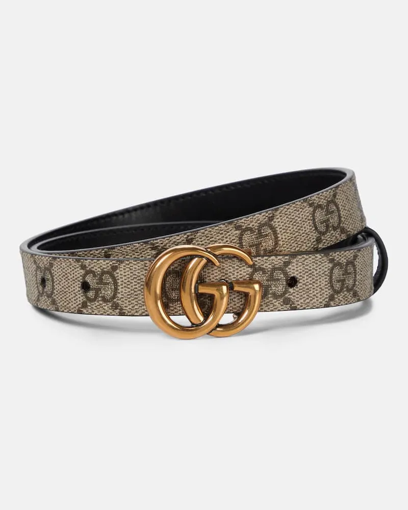 Gucci Cintura reversibile in tessuto GG Supreme e pelle Beige