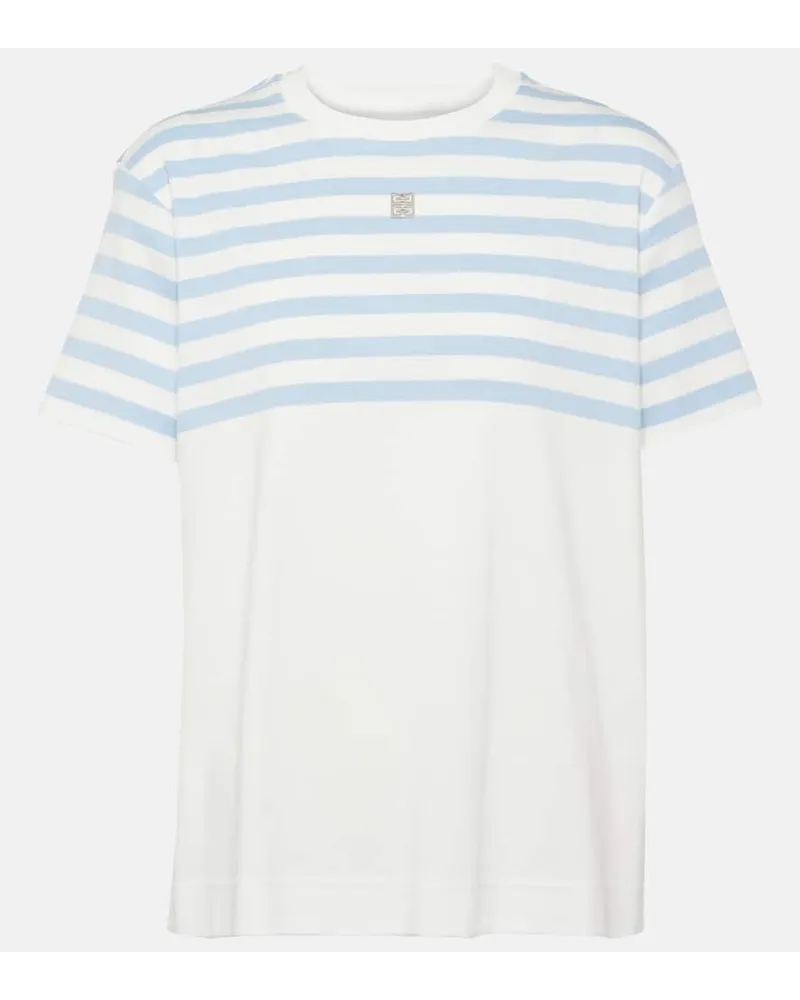 Givenchy T-shirt 4G in cotone a righe Bianco