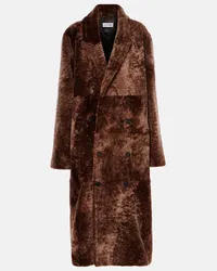 Loewe Cappotto doppiopetto in shearling Marrone