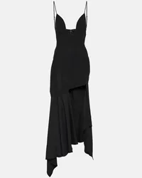 Thierry Mugler Abito midi asimmetrico Nero