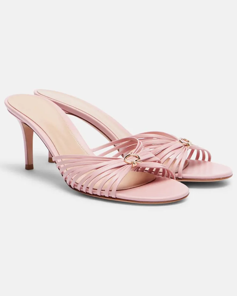 Gianvito Rossi Mules Vyna 70 in pelle Rosa