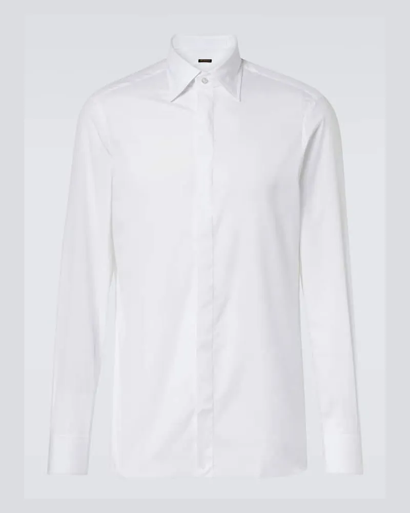 Rubinacci Camicia da smoking in cotone Bianco