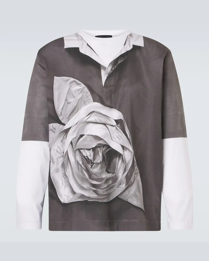 Simone Rocha T-shirt in jersey di cotone con stampa Bianco