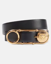 Versace Cintura Safety Pin in pelle Nero