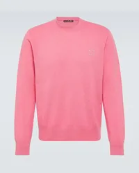 Acne Studios Pullover Face in lana Rosa