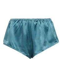 ASCENO Shorts Venice in raso di seta Blu