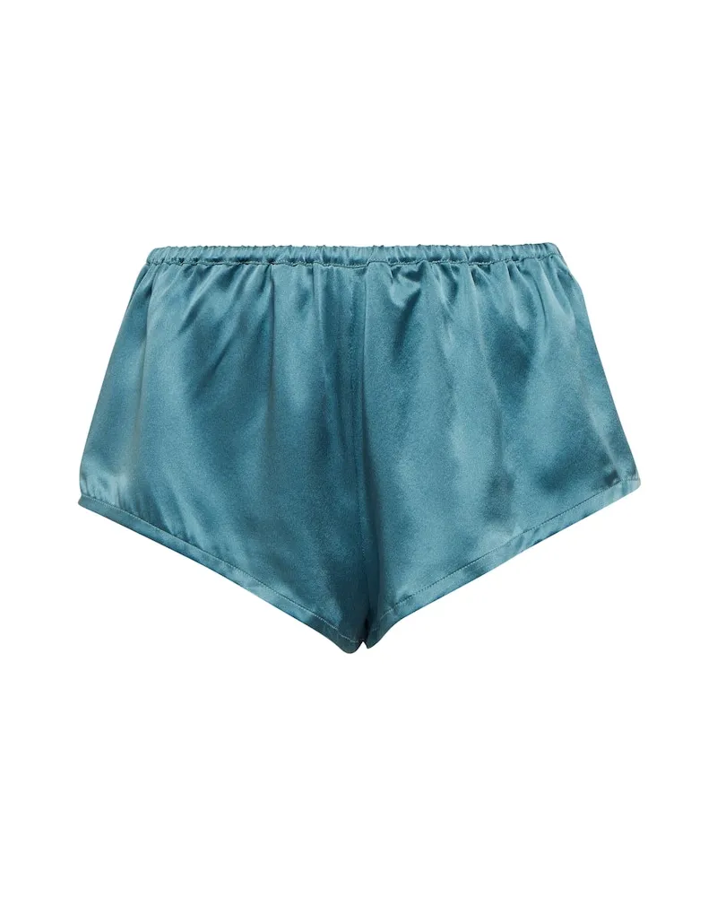 ASCENO Shorts Venice in raso di seta Blu