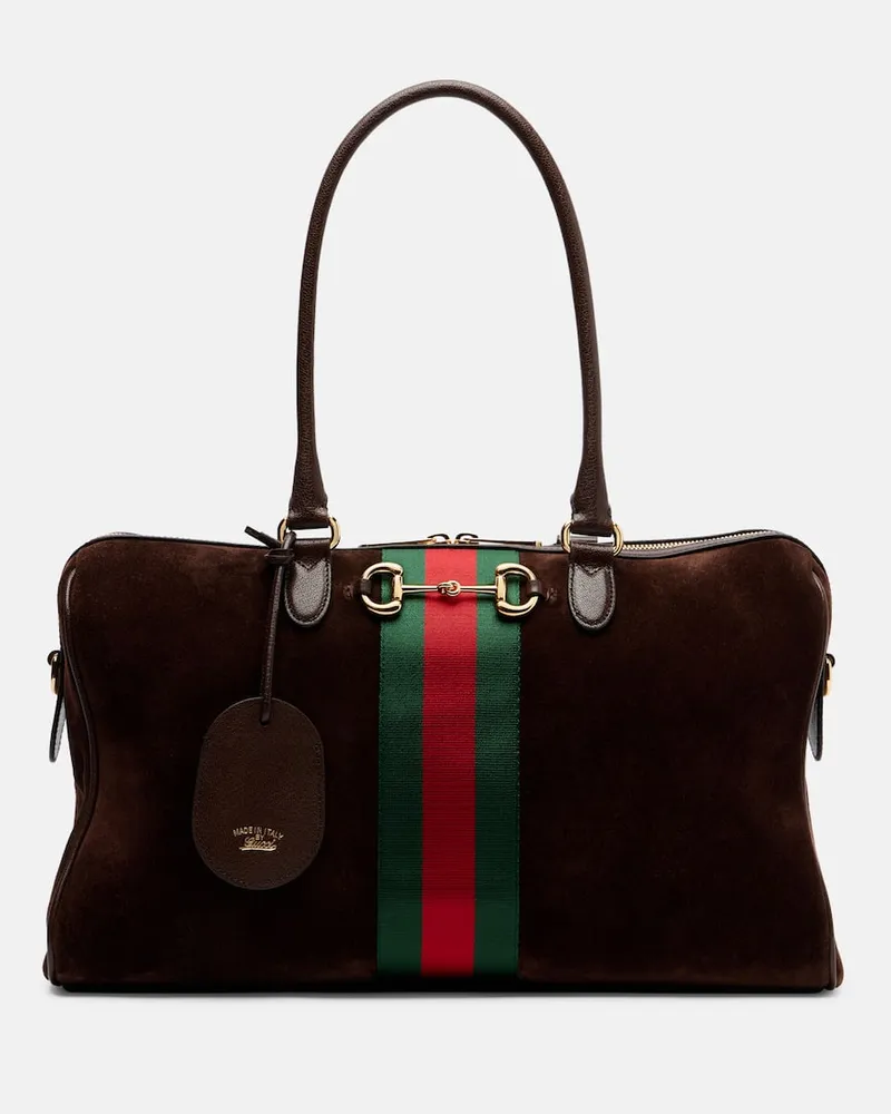 Gucci Borsa da viaggio Gucci Borsetto Large in suede Marrone