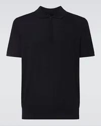 Loro Piana Polo in lana con zip Nero