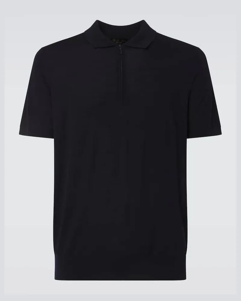 Loro Piana Polo in lana con zip Nero