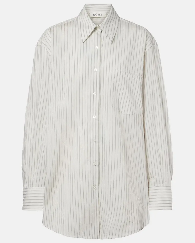 Róhe RÃ³he Camicia in seta e cotone a righe Bianco