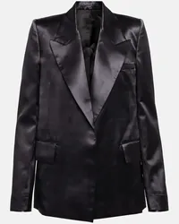 Victoria Beckham Blazer da smoking in raso Nero