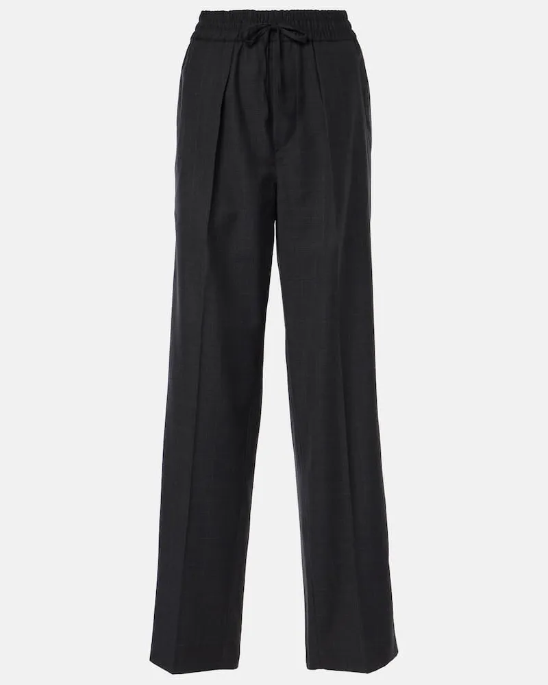 Isabel Marant Pantaloni regular Liska in misto lana Nero