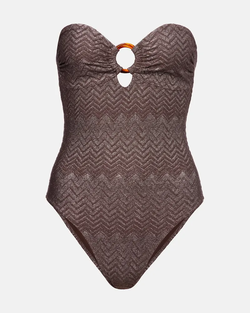 Melissa Odabash Costume intero Barbuda Marrone