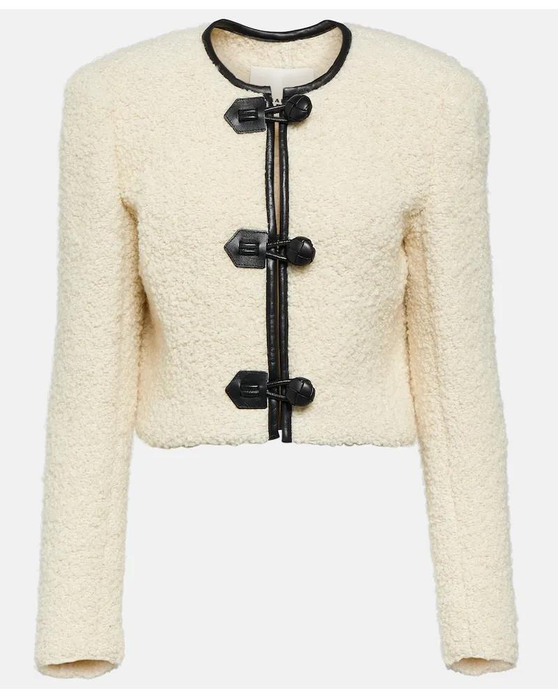 Isabel Marant Giacca Gwendalia in lana con pelle Beige