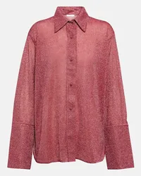 Oséree Oséree Camicia Lumière trasparente metallizzata Rosa