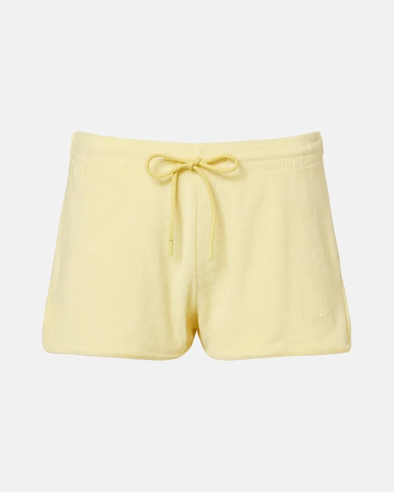 Hunza G Shorts in spugna di cotone con logo Giallo