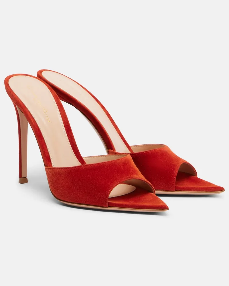Gianvito Rossi Mules Elle in camoscio Arancione