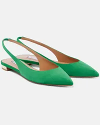 Aquazzura Ballerine slingback Purist in suede Verde