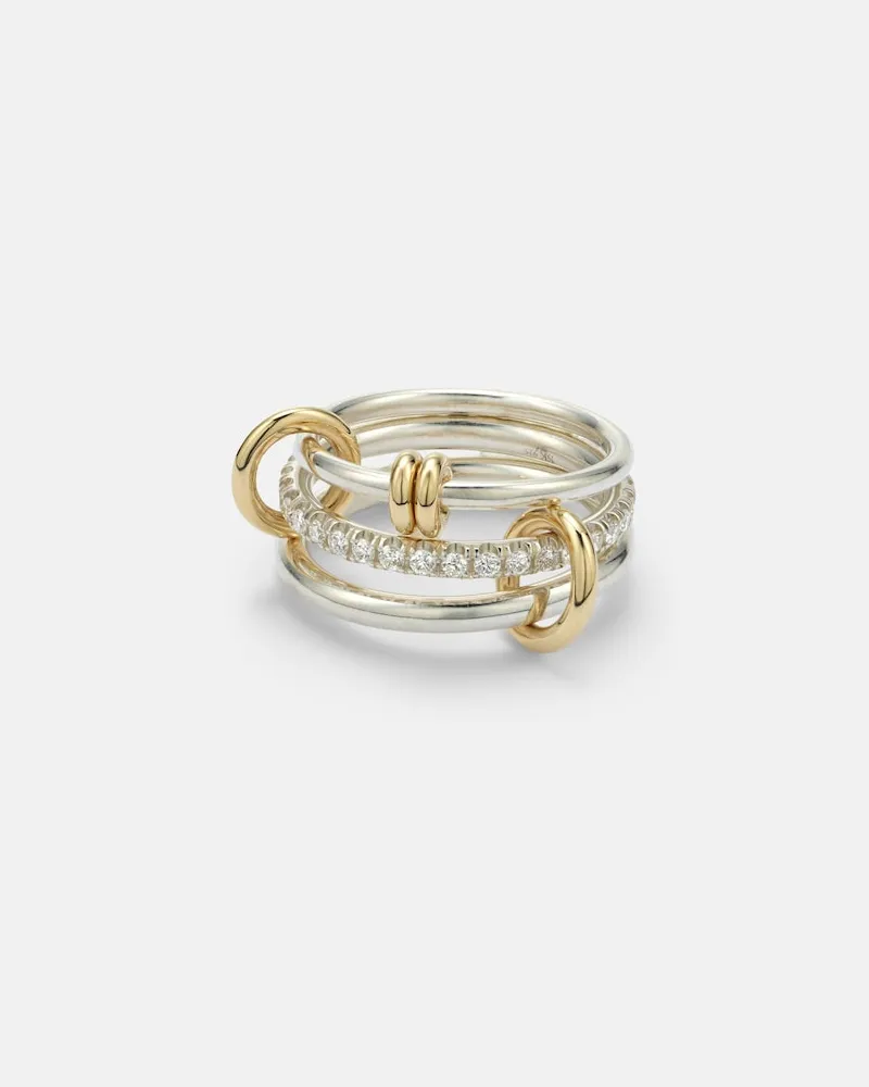 Spinelli Kilcollin Anello Raneth in argento sterling e oro 18kt con diamanti Argento
