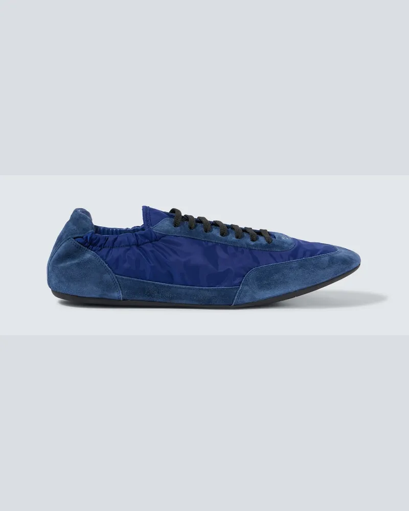 Prada Sneakers Collapse in Re-Nylon con suede Blu