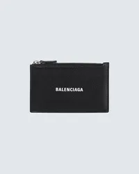 Balenciaga Portafoglio Cash in pelle fiore Nero