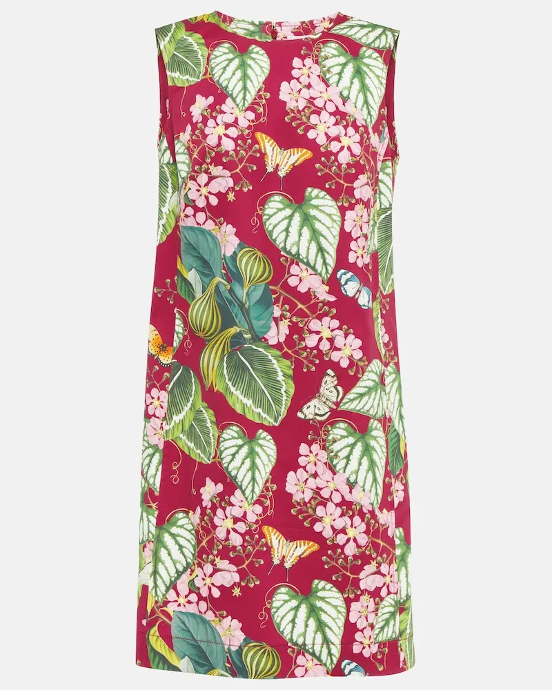 Oscar de la Renta Miniabito in misto cotone con stampa Multicolore