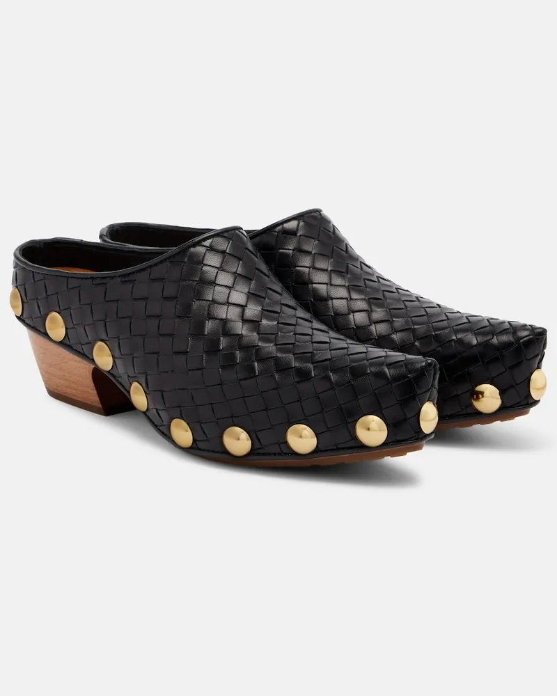 Bottega Veneta Mules Gondola in pelle Intrecciato Nero