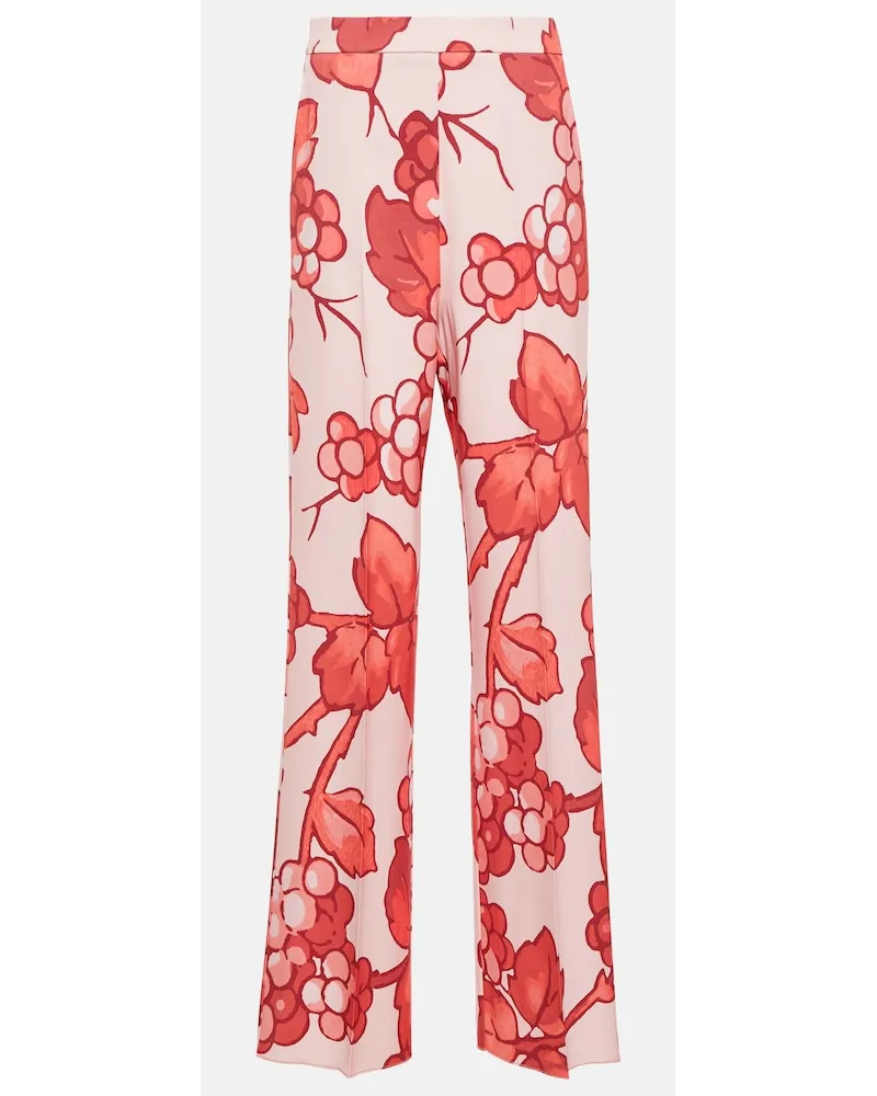 Etro Pantaloni a vita alta con stampa Rosa